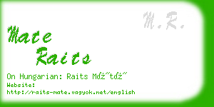 mate raits business card